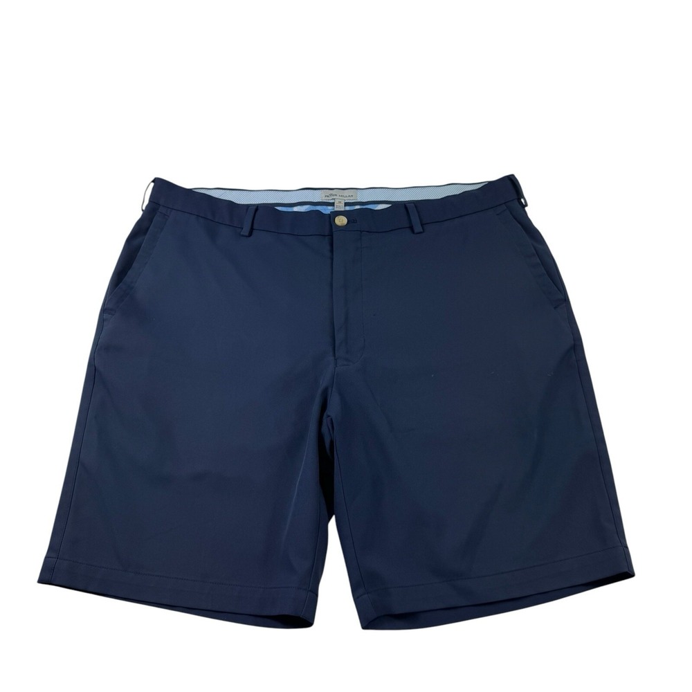 Peter Millar Navy Blue Performance Men's Flat Front Golf Short Size Men's 38